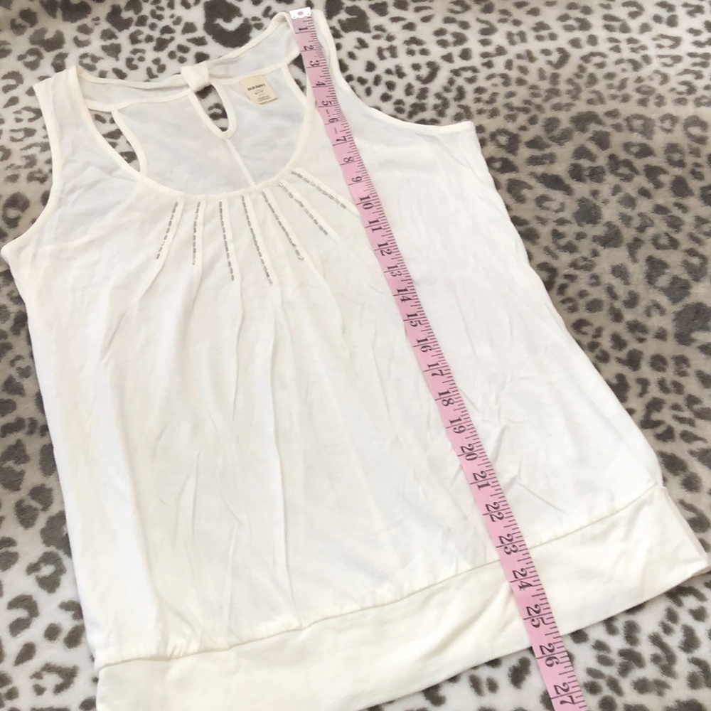 Old Navy Beaded Tank Top in Off White / White Size Small - Picture 8 of 14